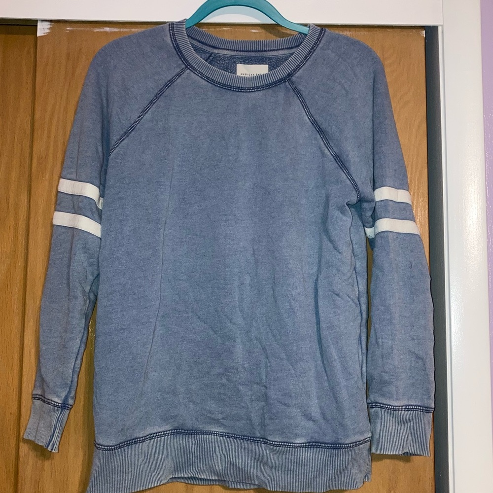 AE Jegging Sweater Pullover Dusty Blue S Stripes Oversized